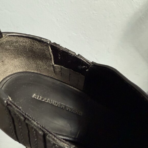 Alexander Wang Kori Black Cut-out Leather Ankle Booties Sz 39 - Picture 9 of 9